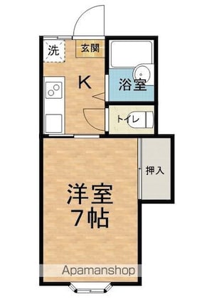 アトラスホタカ[1K/20.28m2]の間取図