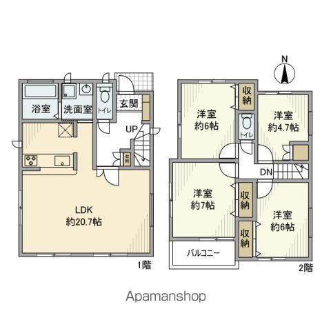 横浜市ブルーライン 岸根公園駅 徒歩8分 2階建 築5年の間取り写真