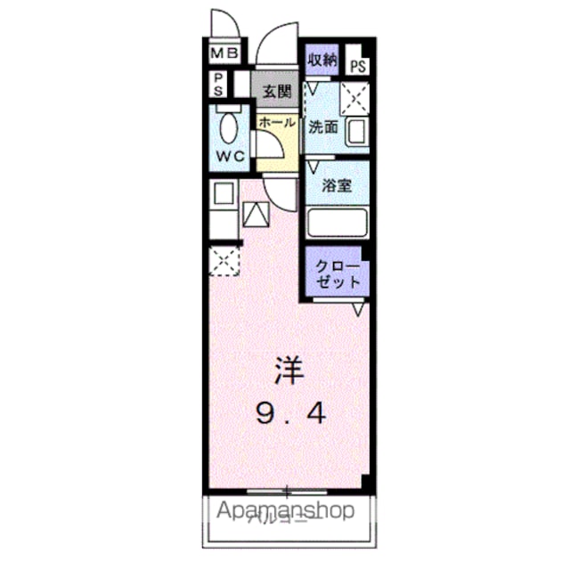 ベルラフィーネ[1K/25.25m2]の間取図