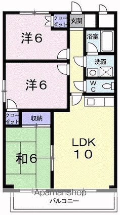 スカイマンション[3LDK/64.9m2]の間取図