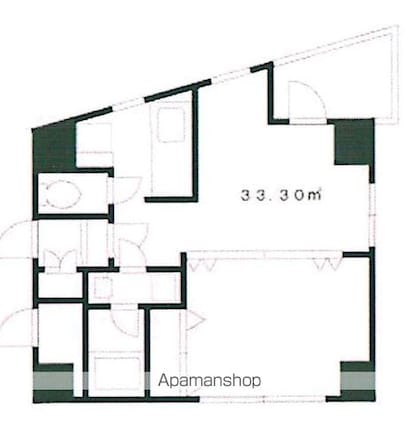 アーバンクレスト片町[1DK/33.3m2]の間取図