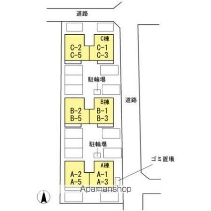 クレストヤマ[2K/45.54m2]の配置図