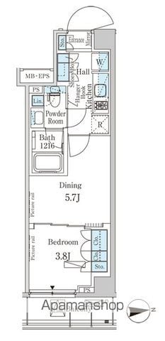 【新宿区市谷加賀町のマンションの間取り】