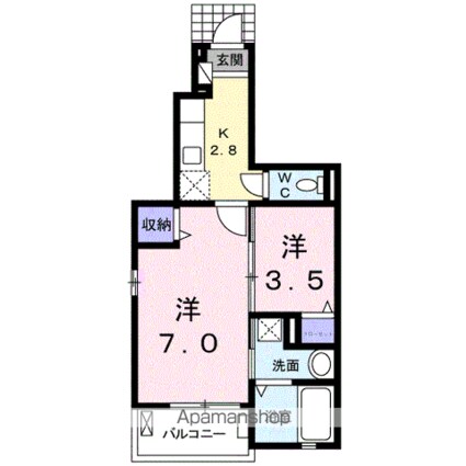 ヴィラポルト[1K/31.65m2]の間取図
