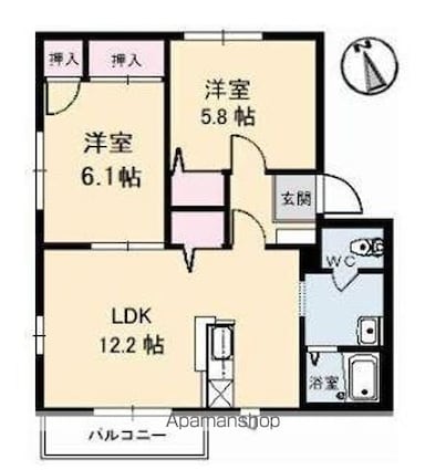 コートＭＴ　Ｅ・Ｆ棟[2LDK/54.81m2]の間取図