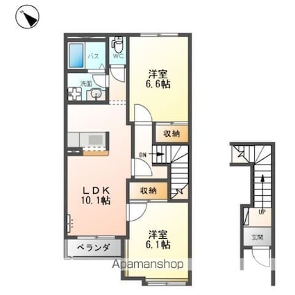 グランディール希[2LDK/56.19m2]の間取図