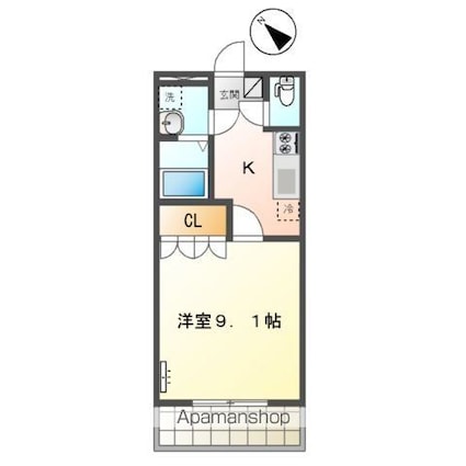 Ｇｒａｎｄｅ　Ｒｉｏ　Ⅱ[1K/30.96m2]の間取図