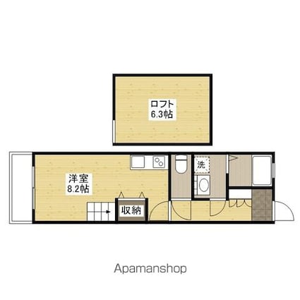 アメニティ江波[1R/36.08m2]の間取図