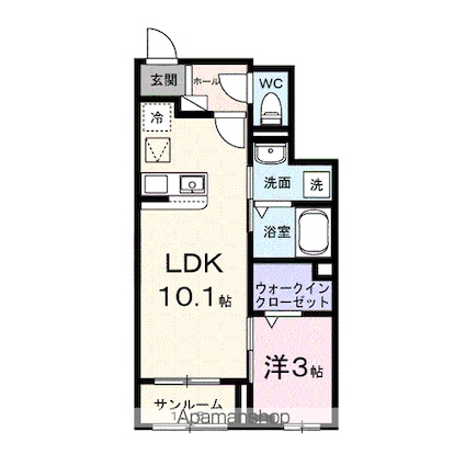 リーベ佐久ｃｕｒｒｅｎｔⅠ[1LDK/35.79m2]の間取図