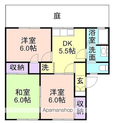 和歌山県和歌山市有本[3DK/53.59m2]の間取図