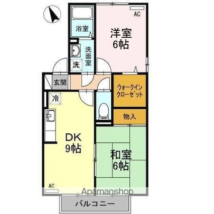 カメリアハイツ　Ｂ棟[2DK/50.42m2]の間取図