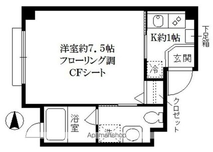 東京都練馬区練馬２丁目[1K/21.16m2]の間取図