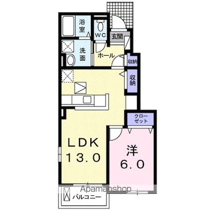 ブローテＢ[1LDK/45.82m2]の間取図