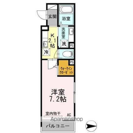 東京都新宿区高田馬場３丁目[1K/25.76m2]の間取図