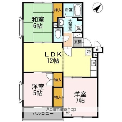 メゾン・ファミール[3LDK/65.44m2]の間取図