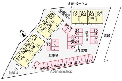 モンテリザイア丸亀　Ⅰ[1LDK/43.61m2]の配置図