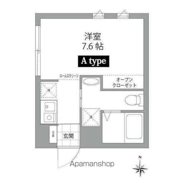 カーサピアッツァ新宿西落合[1K/18.8m2]の間取図