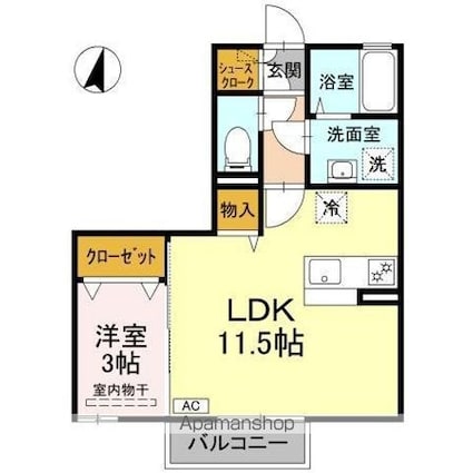 Ｔ・コート[1LDK/37.03m2]の間取図