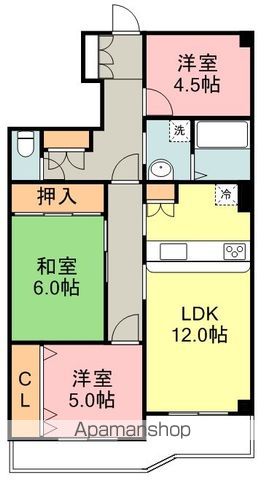 シャングリラ花京院の間取り写真