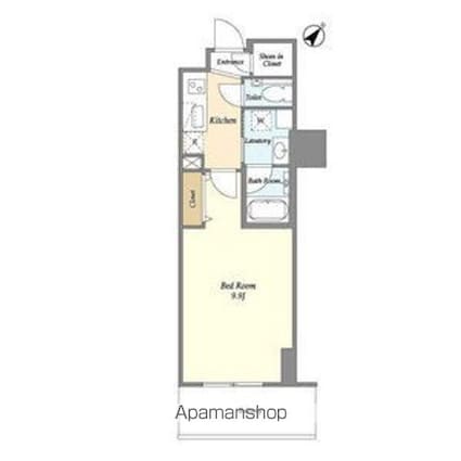 フロンティア新宿タワー[1K/30.32m2]の間取図