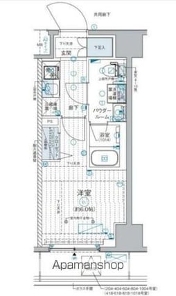 ＧＥＮＯＶＩＡ西横浜[1K/21.48m2]の間取図