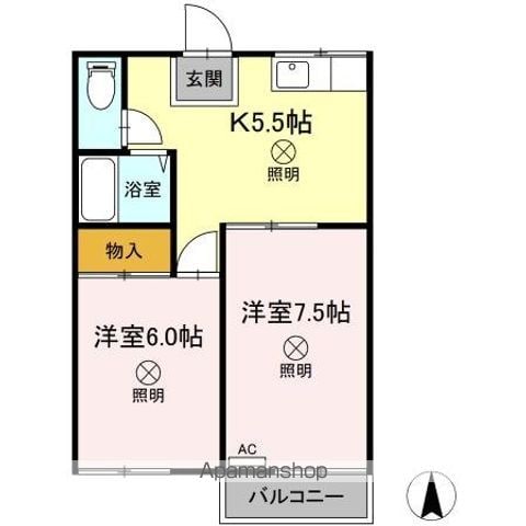 サンシャイン雄町 B棟の間取り写真