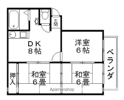 フジタハイツ[3DK/51.44m2]の間取図
