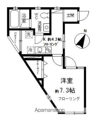 東京都杉並区下井草３丁目[1K/29.1m2]の間取図