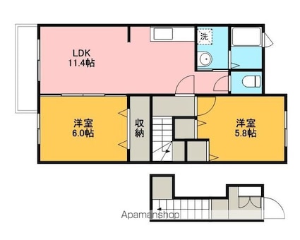 フルハウス　Ｑ[2LDK/55.49m2]の間取図