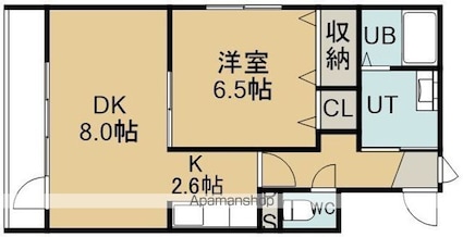 ボヌール中道参番館[1LDK/39.92m2]の間取図