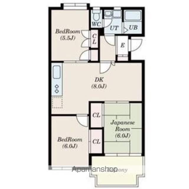 第一秀恵レジデンス[3DK/64.55m2]の間取図