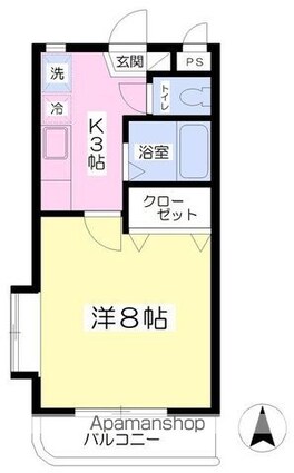 コスモス館[1K/26.28m2]の間取図
