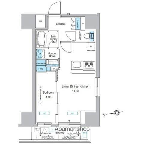 プレディアコート北千住の間取り写真