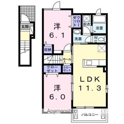 ティアレ[2LDK/57.07m2]の間取図