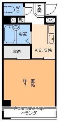 エクレール味酒[1K/21.24m2]の間取図