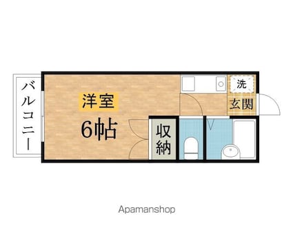 Ｆゼファー[1R/19.36m2]の間取図