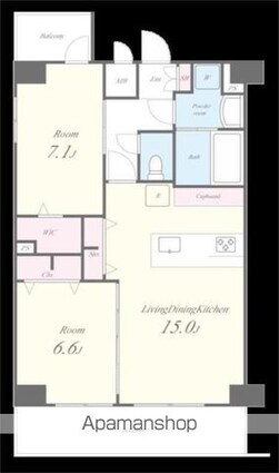 スカイヒルズ[2LDK/64.63m2]の間取図