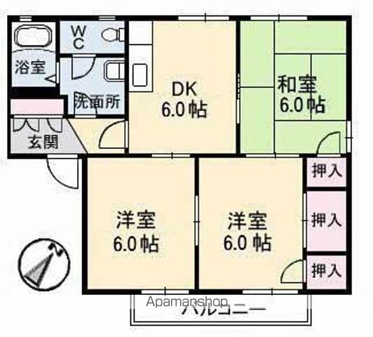 オークス 参番館の間取り写真
