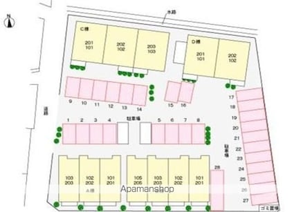 愛媛県松山市森松町[1LDK/44.9m2]の配置図