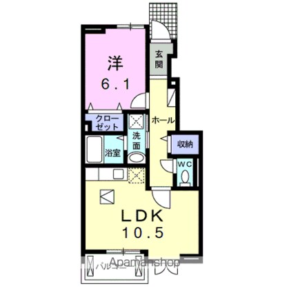 ラ　リヴィエール[1LDK/43.12m2]の間取図