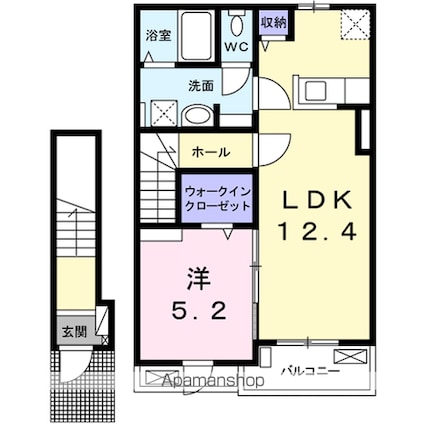 フレグランスⅠ[1LDK/46.54m2]の間取図