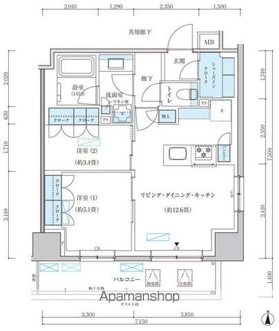 パークアクシス池袋イーストの間取り写真
