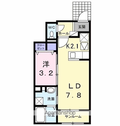 福岡県糟屋郡粕屋町仲原３丁目[1LDK/36.22m2]の間取図