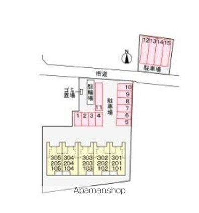 香川県高松市木太町[2LDK/59.66m2]の配置図