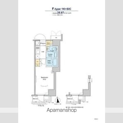 プラウドフラット浅草トレサージュ[1K/25.87m2]の間取図