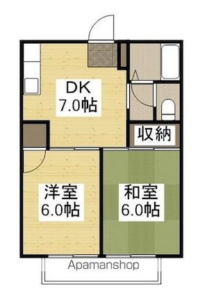 コーポおおまち[2DK/40.29m2]の間取図