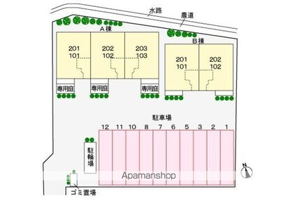 メゾニティー　Ａ[2LDK/65.64m2]の配置図