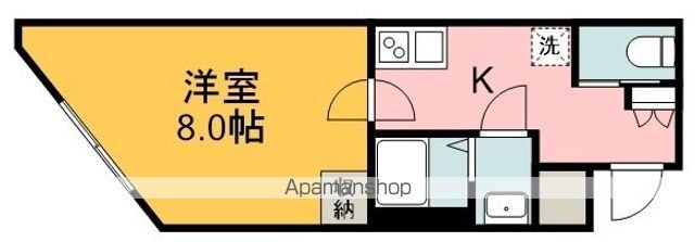東京都世田谷区北烏山６丁目[1K/26.09m2]の間取図