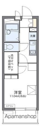 レオパレスおおさか御崎Ⅱ[1K/19.87m2]の間取図