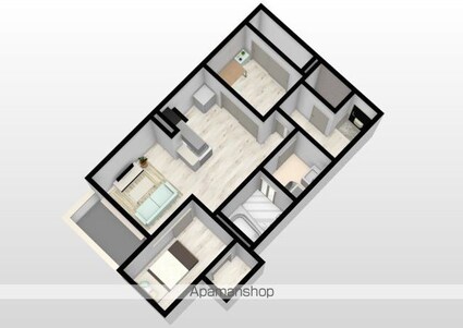 岡山県岡山市北区青江３丁目[2LDK/40.78m2]の内装2
